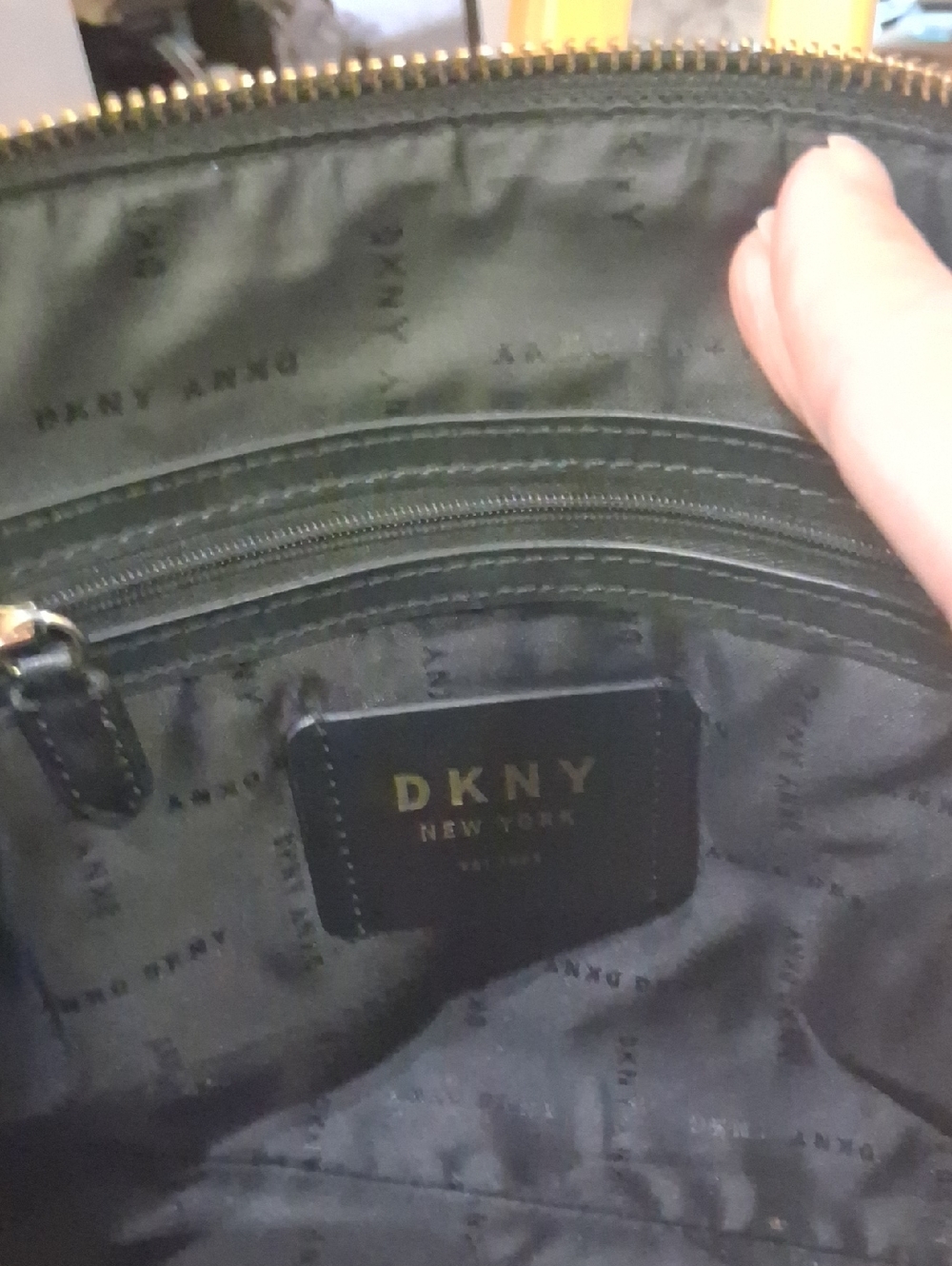 DKNY New York Black Patent Satchel Handbag - Picture 4 of 11
